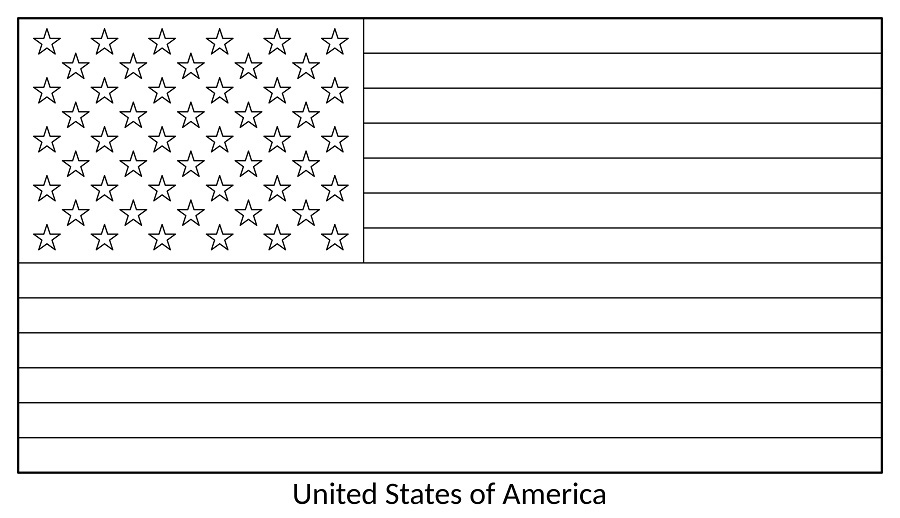 USA Flag Coloring Page