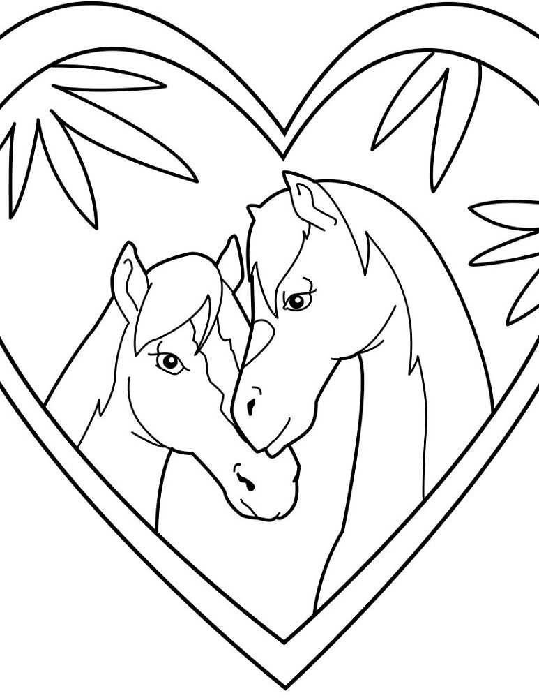 valentine horse coloring pages