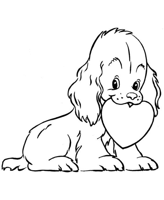 Valentines Day Puppy coloring page
