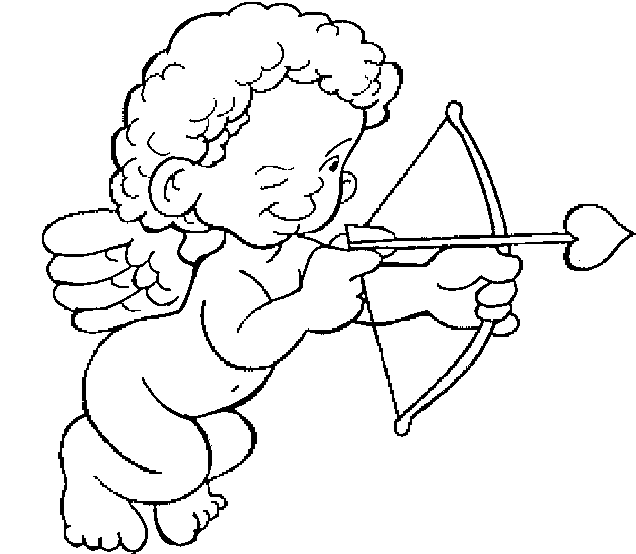 Valentines Day Cupid coloring page