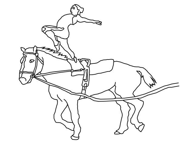 vaulting horse coloring book pages