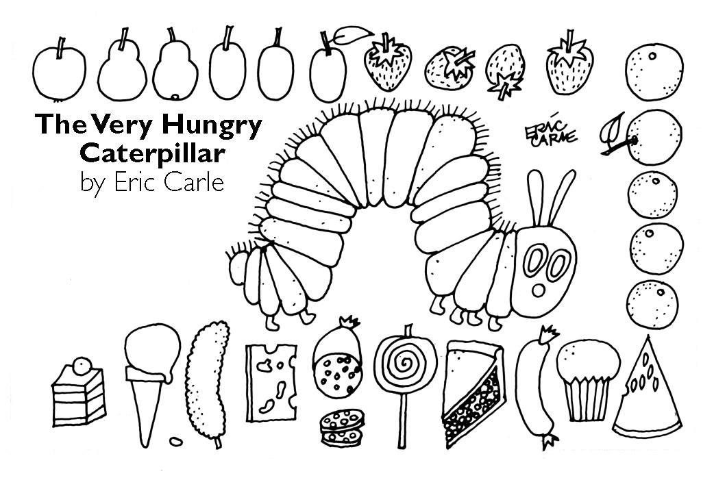 very hungry caterpillar coloring page