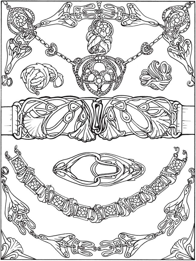 Victorian Jewelry Coloring Pages