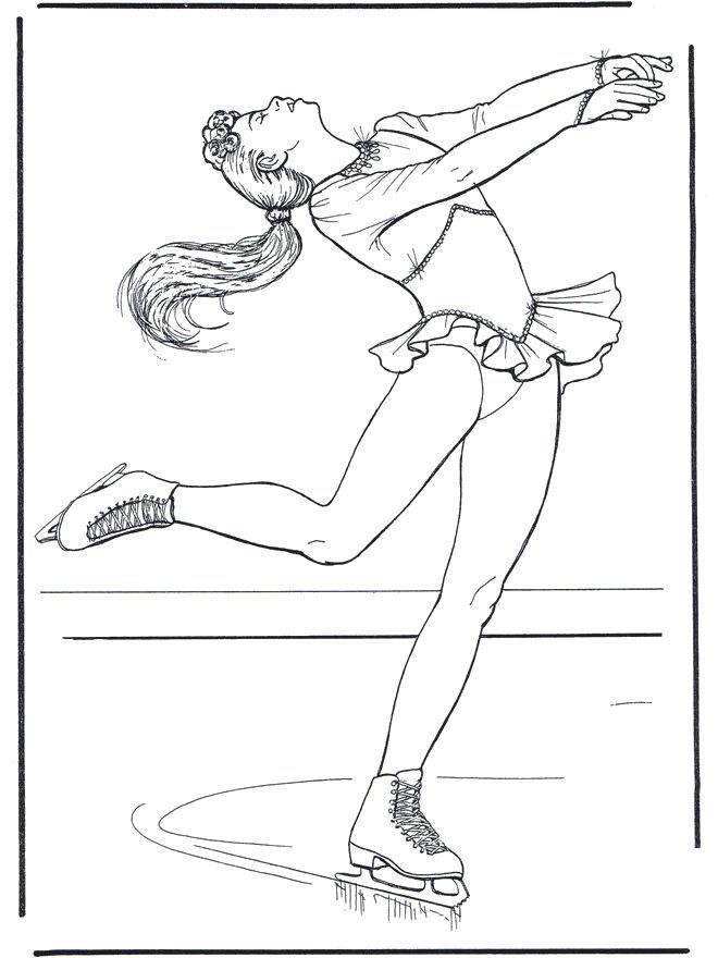 vintage coloring pages winter ice skate