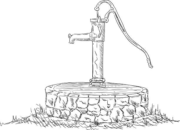 vintage water pump coloring pages