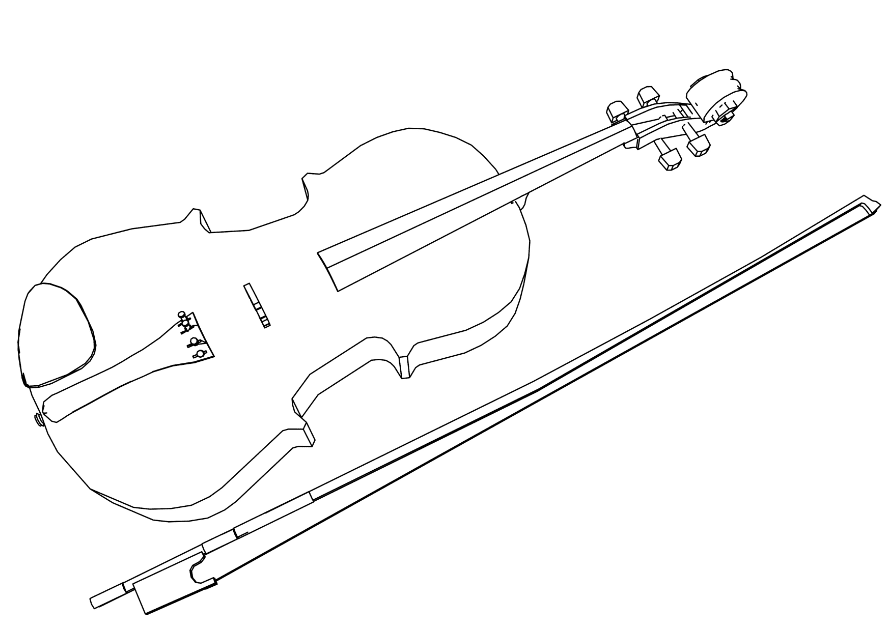 viola and bow coloring page