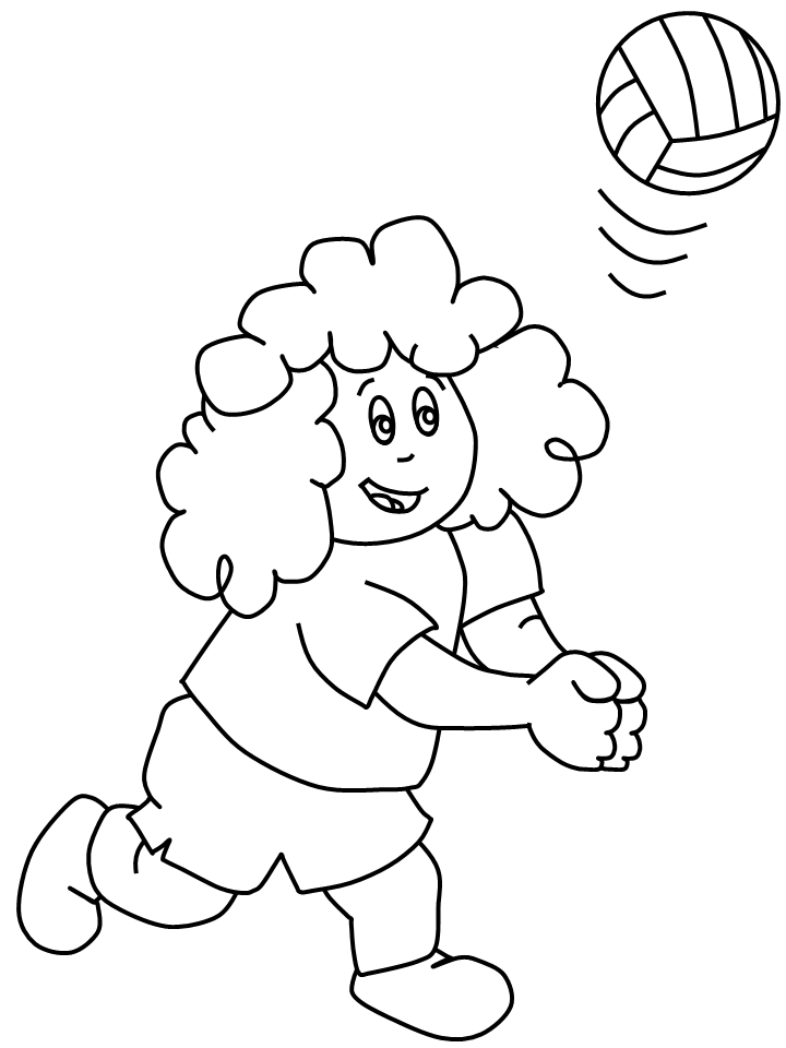 Women Volleyball Coloring Page