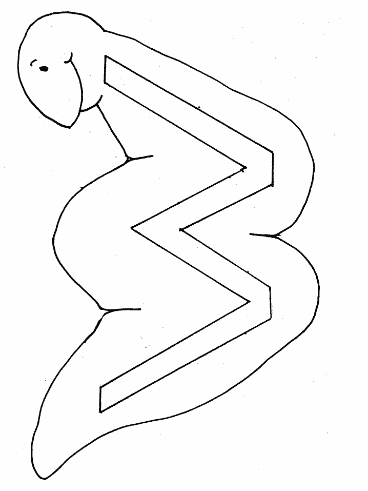 W Worm Alphabet Coloring Pages