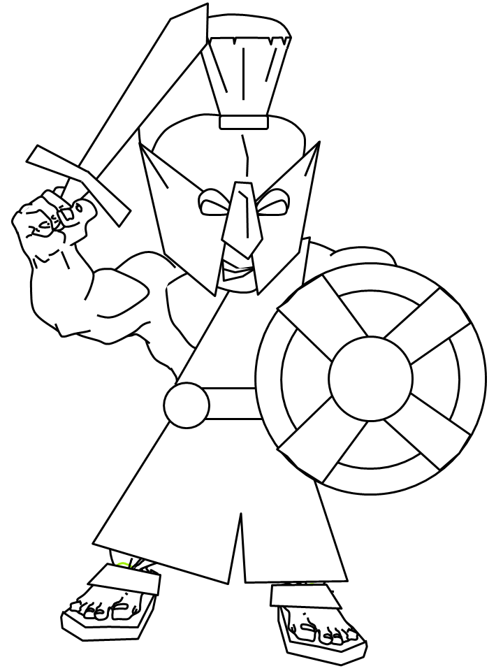 Warrior Greek Coloring Pages