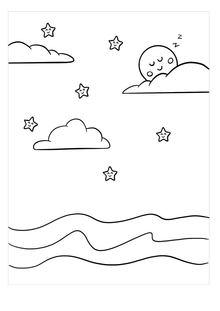 water and sky free coloring pages