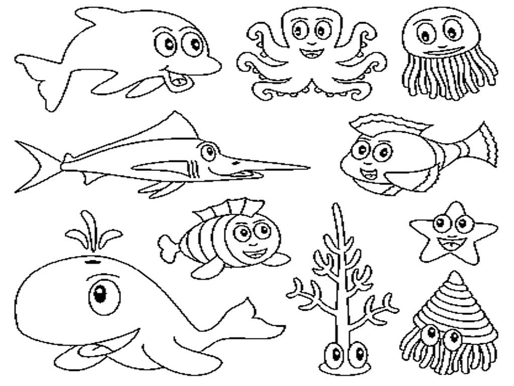 water animals coloring pages