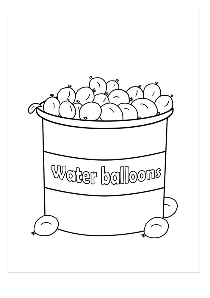water balloon coloring pages