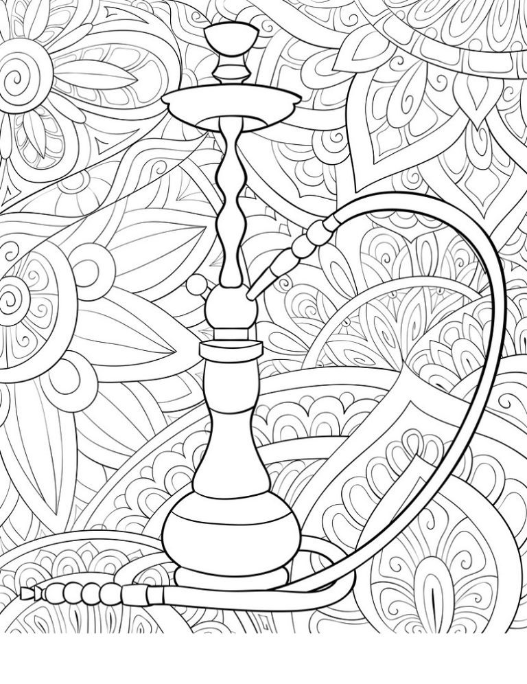 Water Bong Coloring Book Pages for Adults & book for kids.