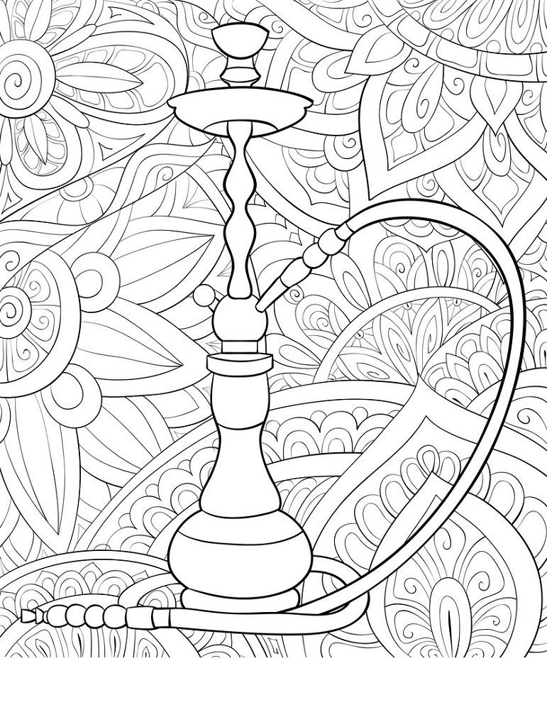 water bong coloring book pages for adults