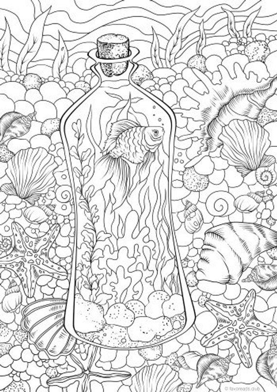 water coloring pages for adults