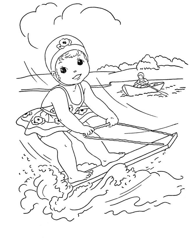 water coloring pages for kids sports