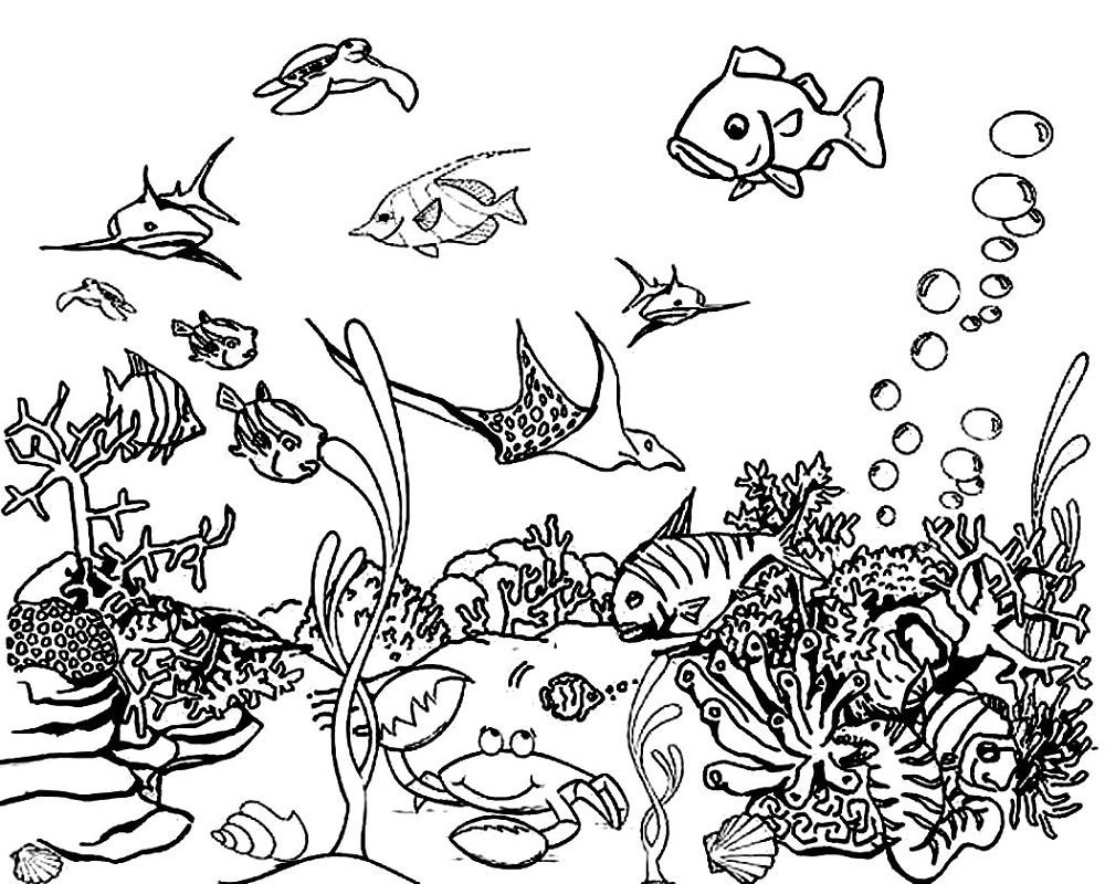 water coloring pages free ocean