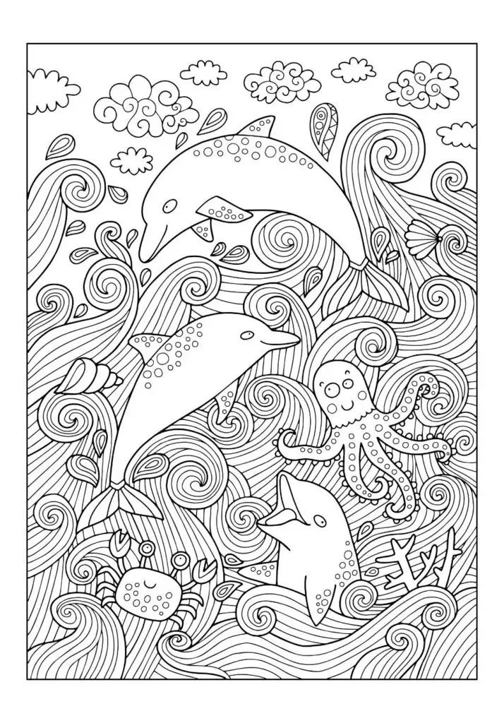 water designs adult coloring pages