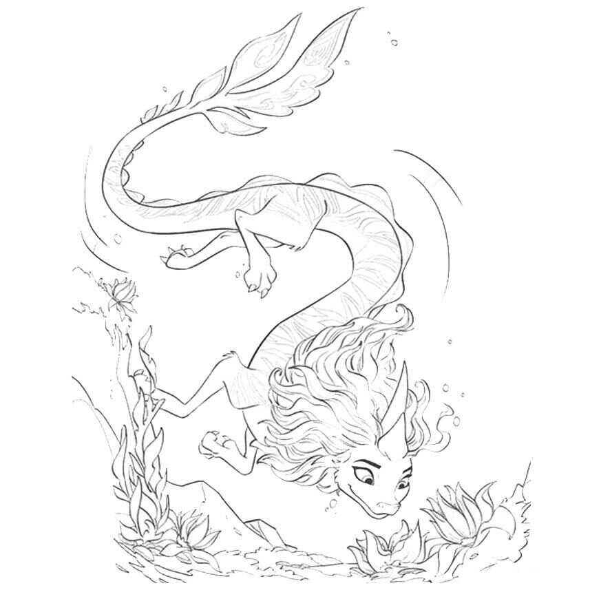 water dragon coloring pages