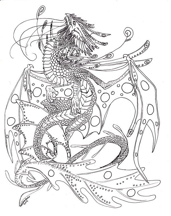 water dragon dragon coloring pages