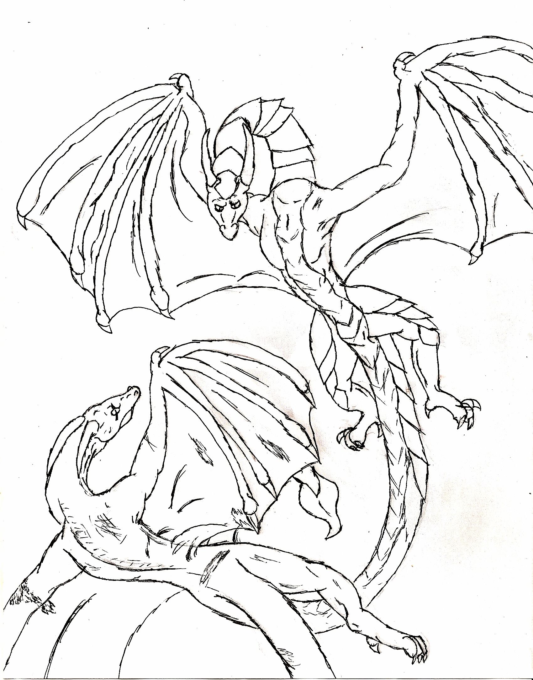 water dragon fighting other dragon coloring pages