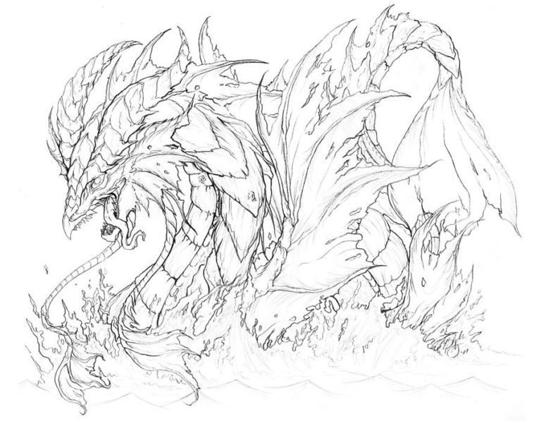 Water Dragon Sea dragon Coloring Pages & book for kids.