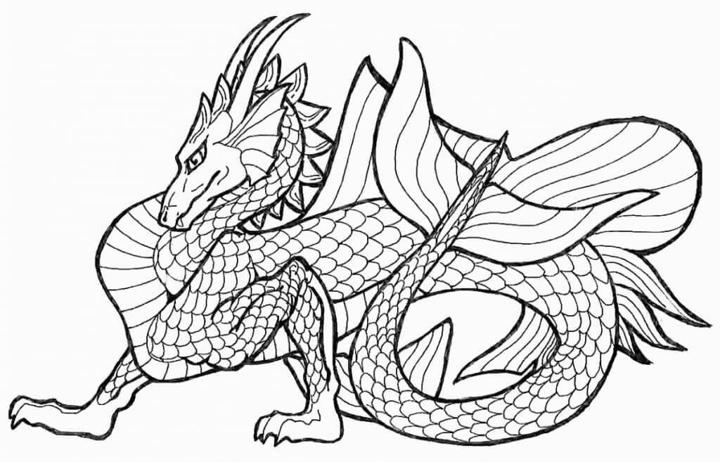 water dragons coloring pages printable
