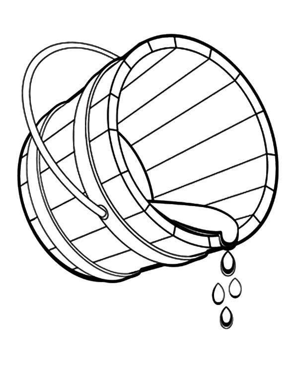 water drops into bucket coloring pages