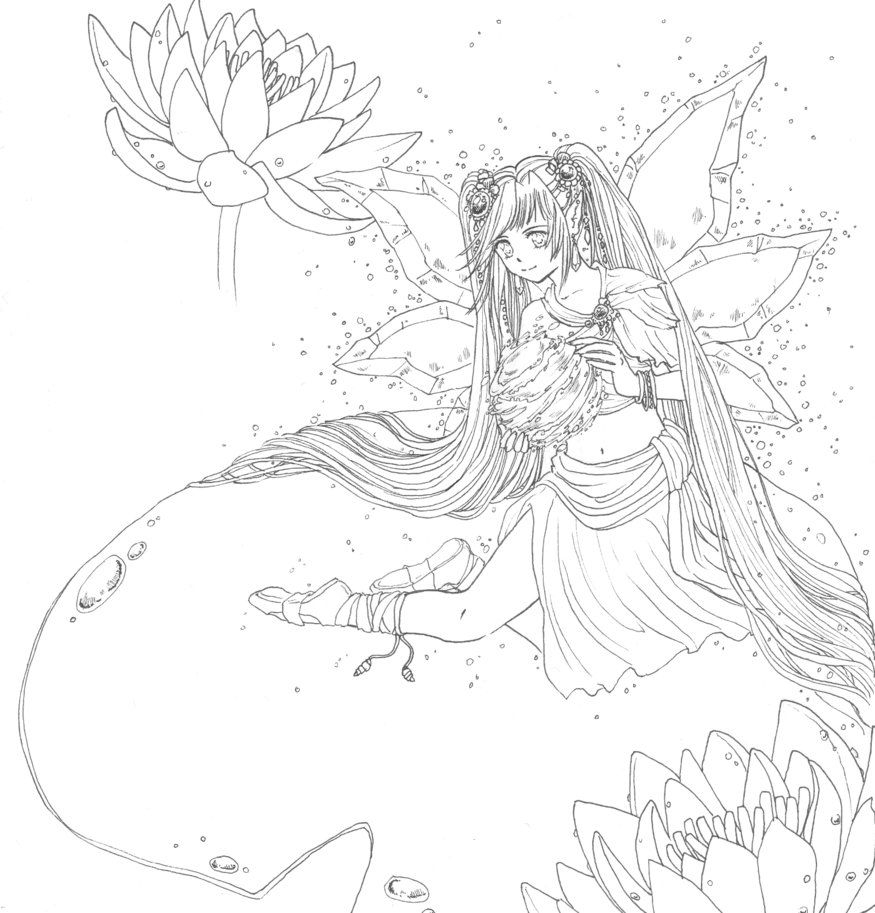 water fairie coloring pages