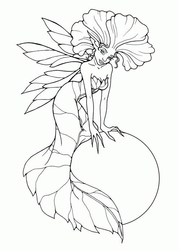 water fairies coloring pages
