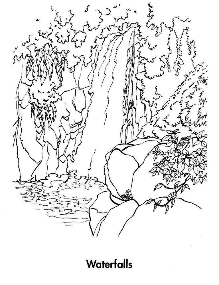 water fall coloring pages