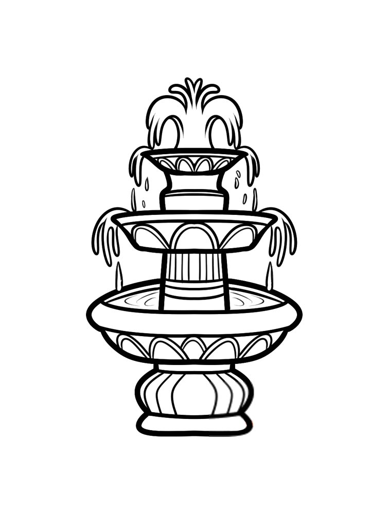 water fountain coloring pages