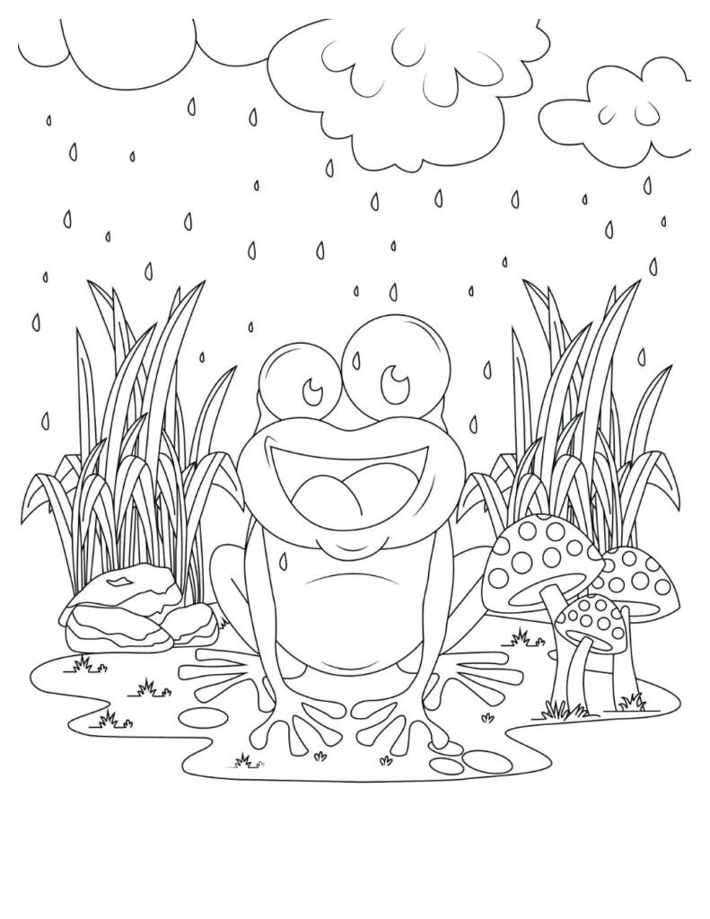 water frogs in a tanke coloring pages