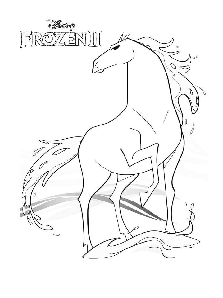 water horse coloring frozen 2 coloring pages