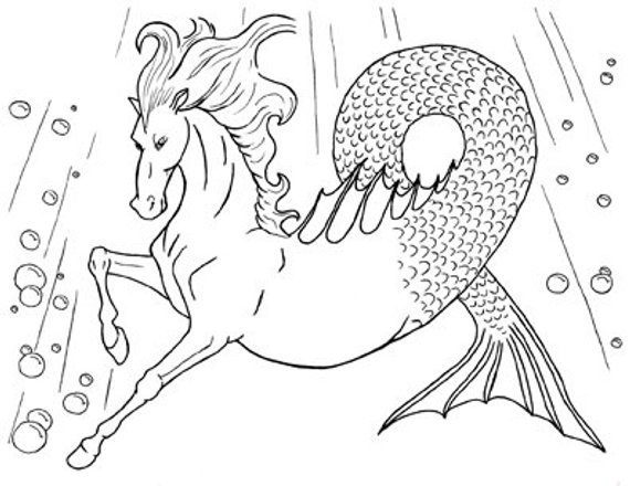water horse coloring pages