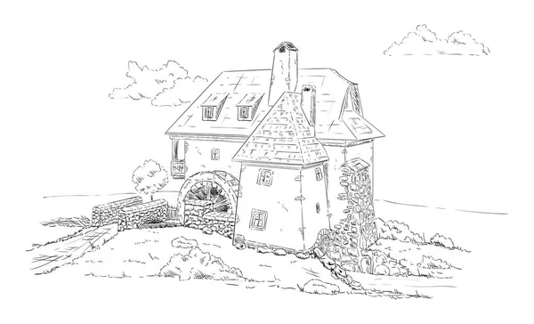 water mill coloring pages