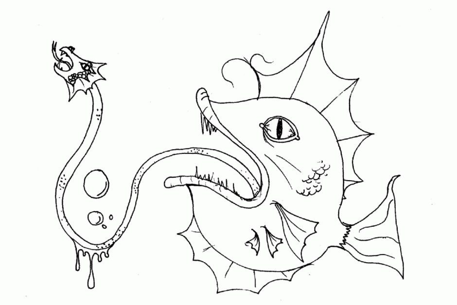 water monster coloring pages