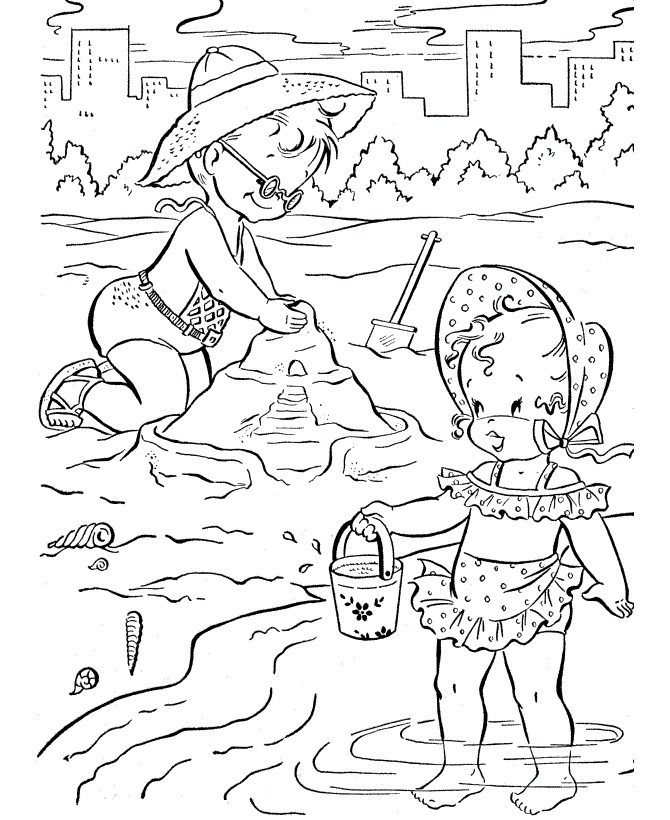 water play coloring pages for preschool