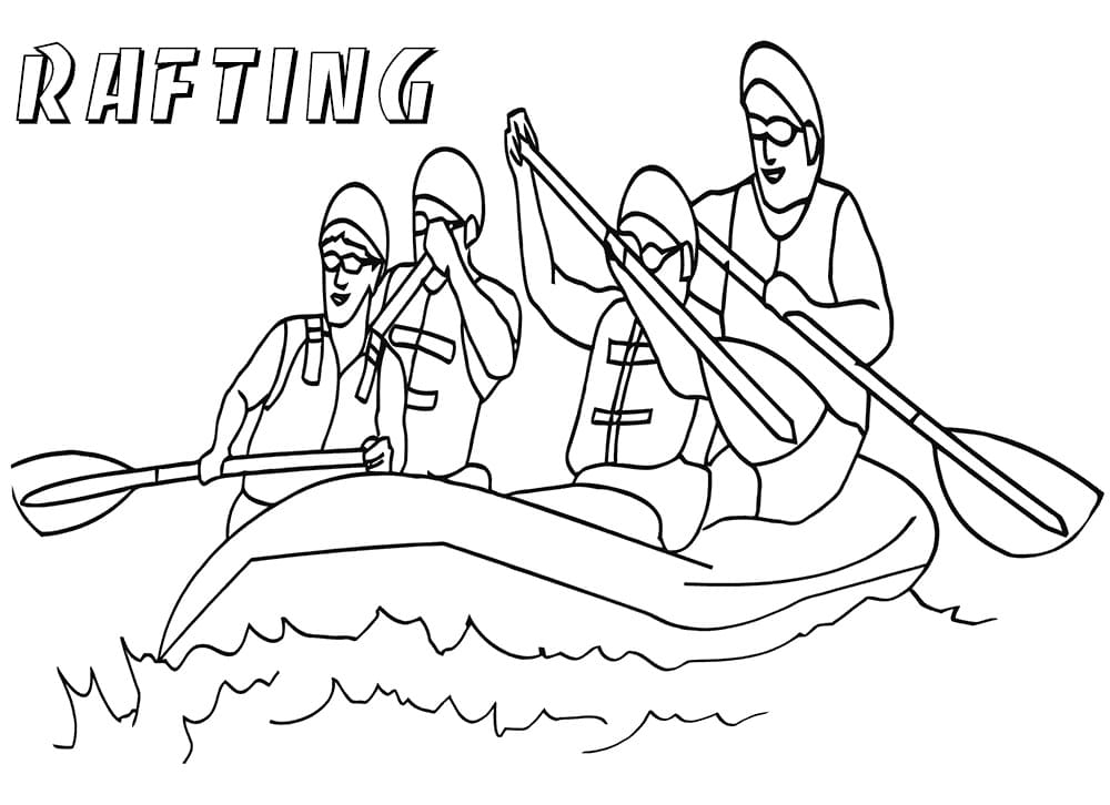 water rafting coloring pages