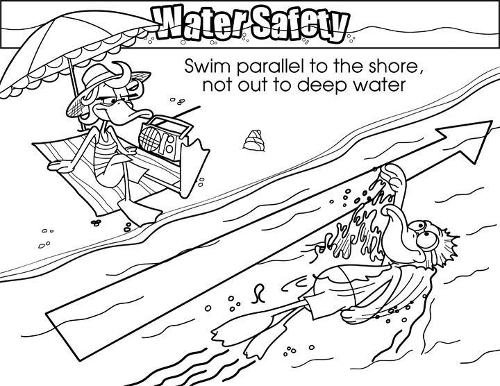 water safety printable coloring pages