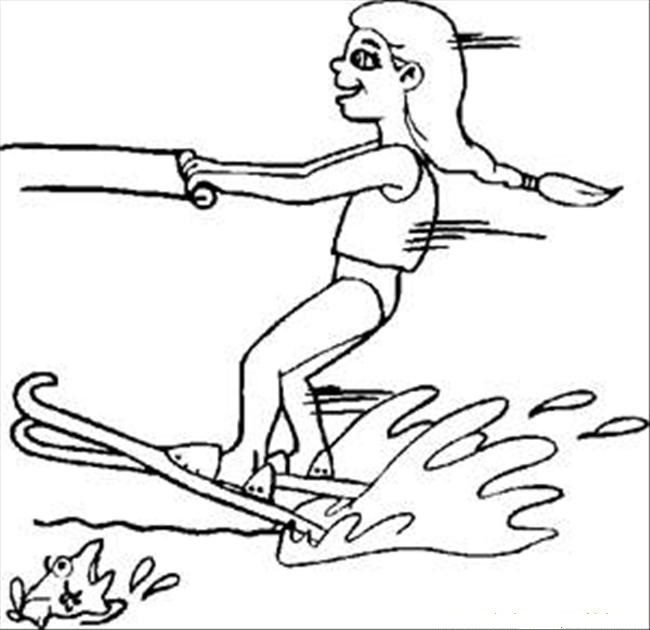 water skiing coloring pages