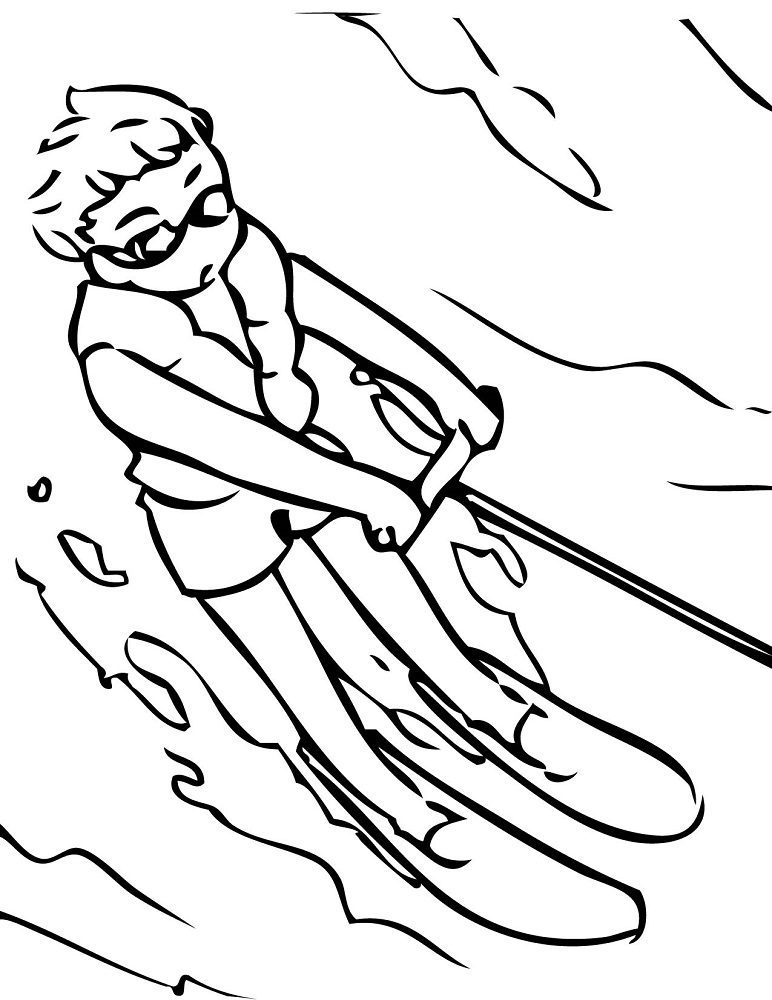 water skiing gear coloring pages