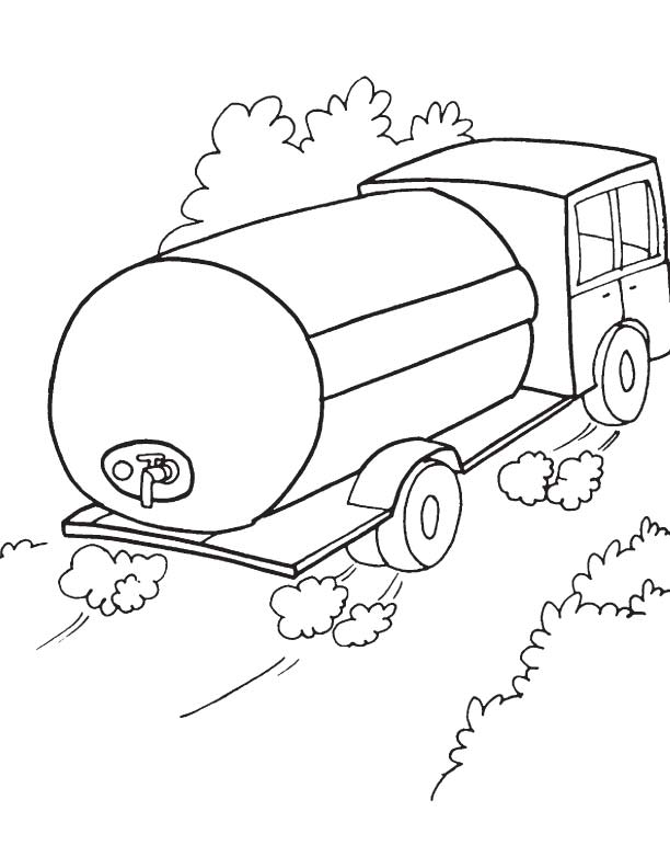 water tanker coloring pages