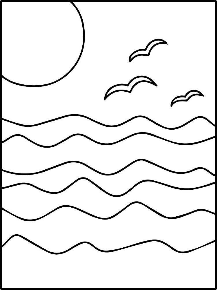 water waves coloring pages for preschoolers