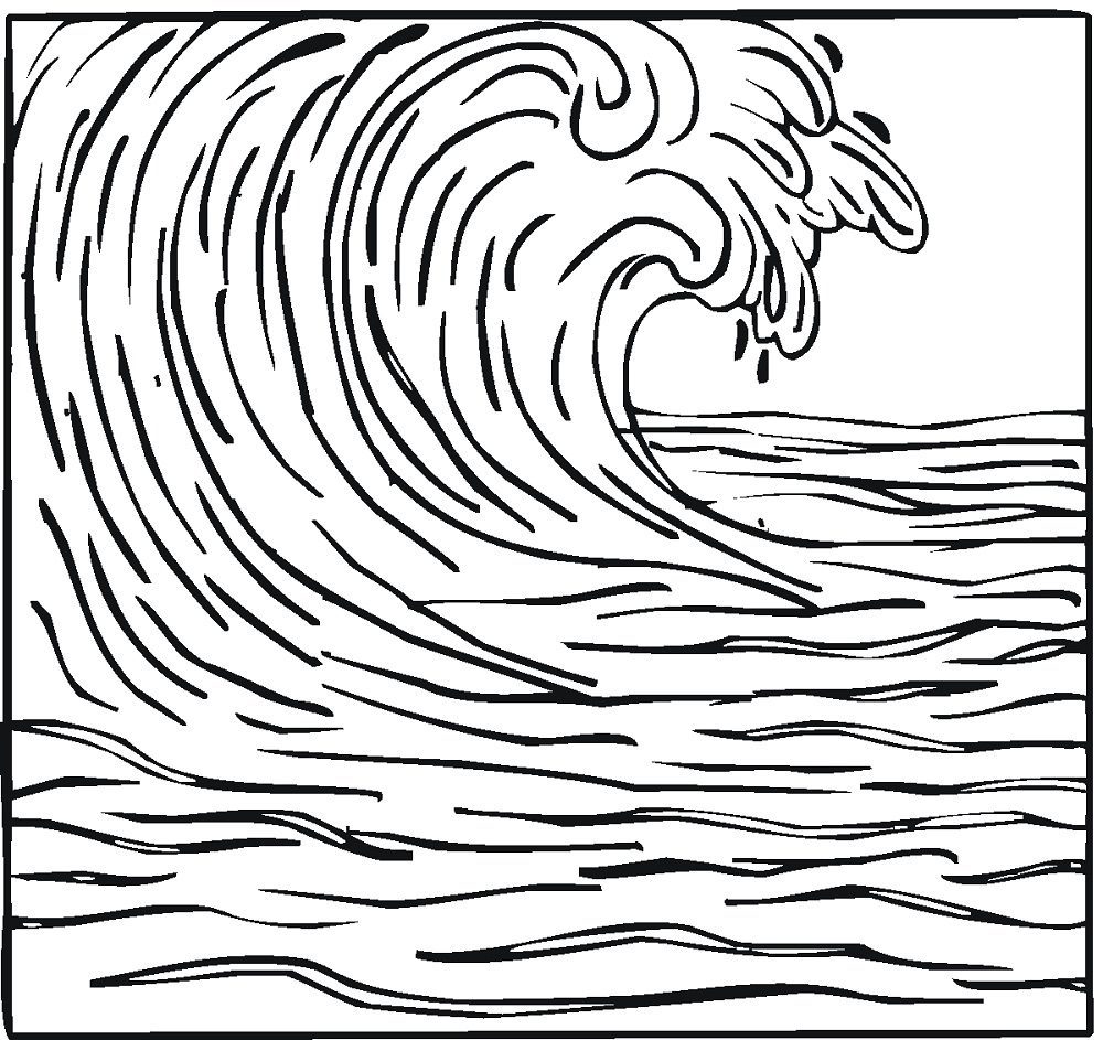 water with waves coloring pages