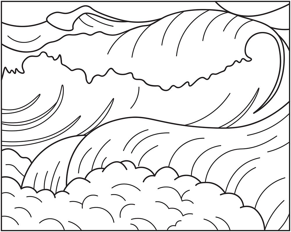 waves and water coloring pages