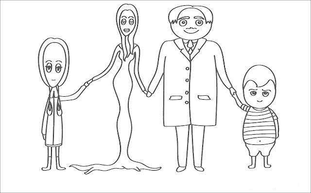 Wednesday Addams Addams Family Coloring Pages