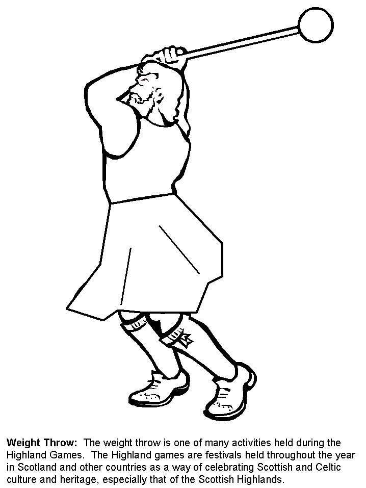 Weightthrow Scotland Coloring Pages