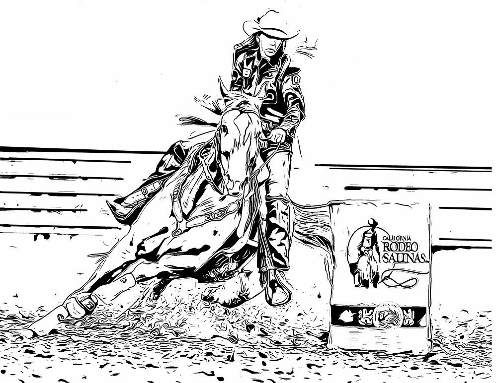 western horse coloring pages barrel saddles