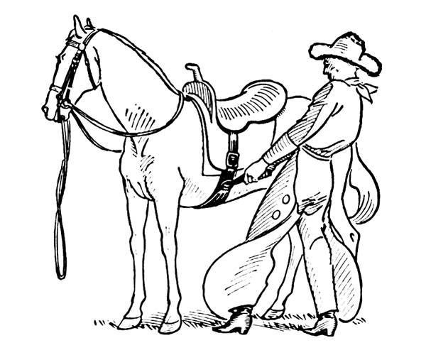 western saddled up horse coloring pages